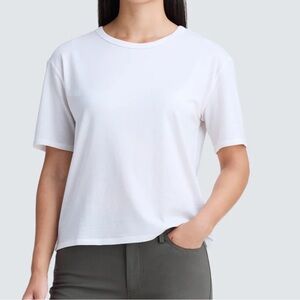 NWOT UNBOUND MERINO Women's Relaxed Merino Crew Neck Ivory 5427